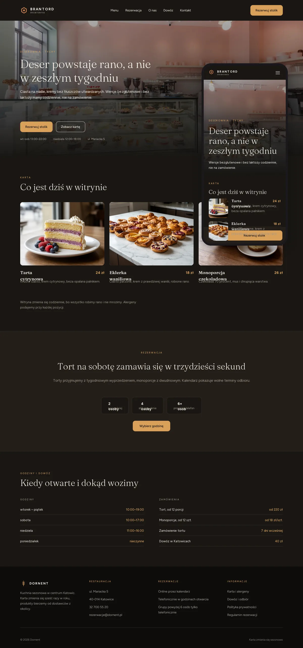 Projekt koncepcyjny strony internetowej – desserowni