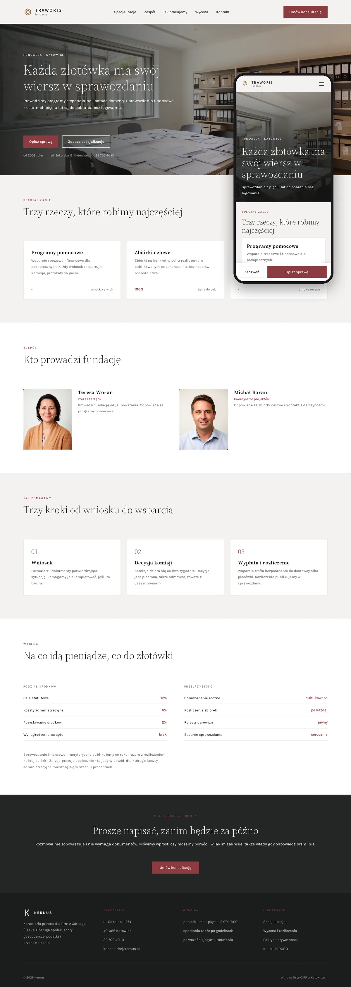 Projekt koncepcyjny strony internetowej – fundacji