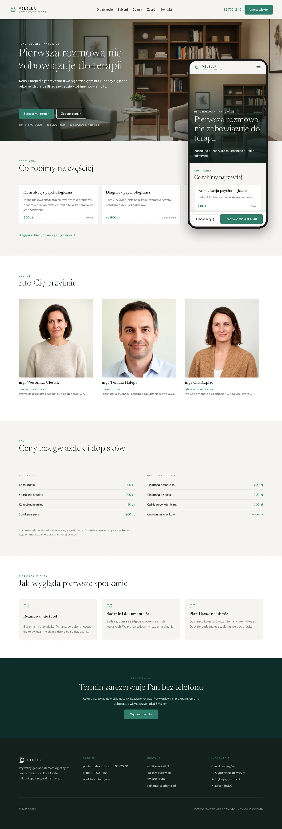 Projekt koncepcyjny strony internetowej – gabinetu psychologicznego