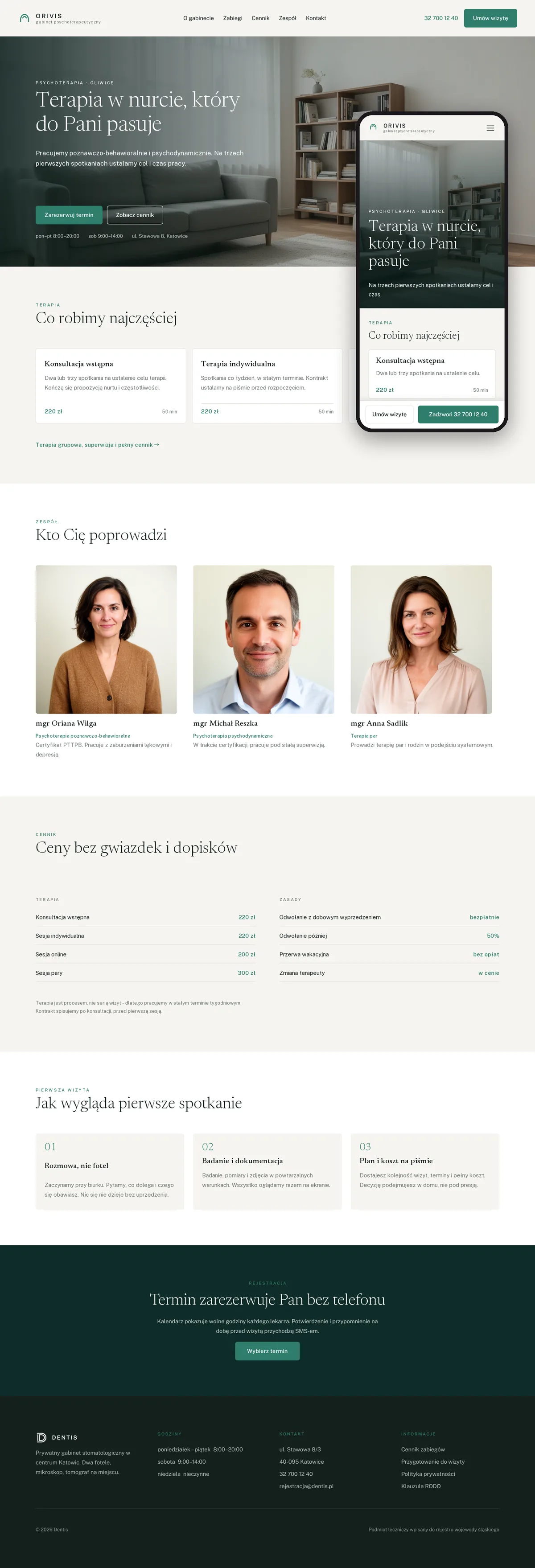 Projekt koncepcyjny strony internetowej – gabinetu psychoterapeutycznego