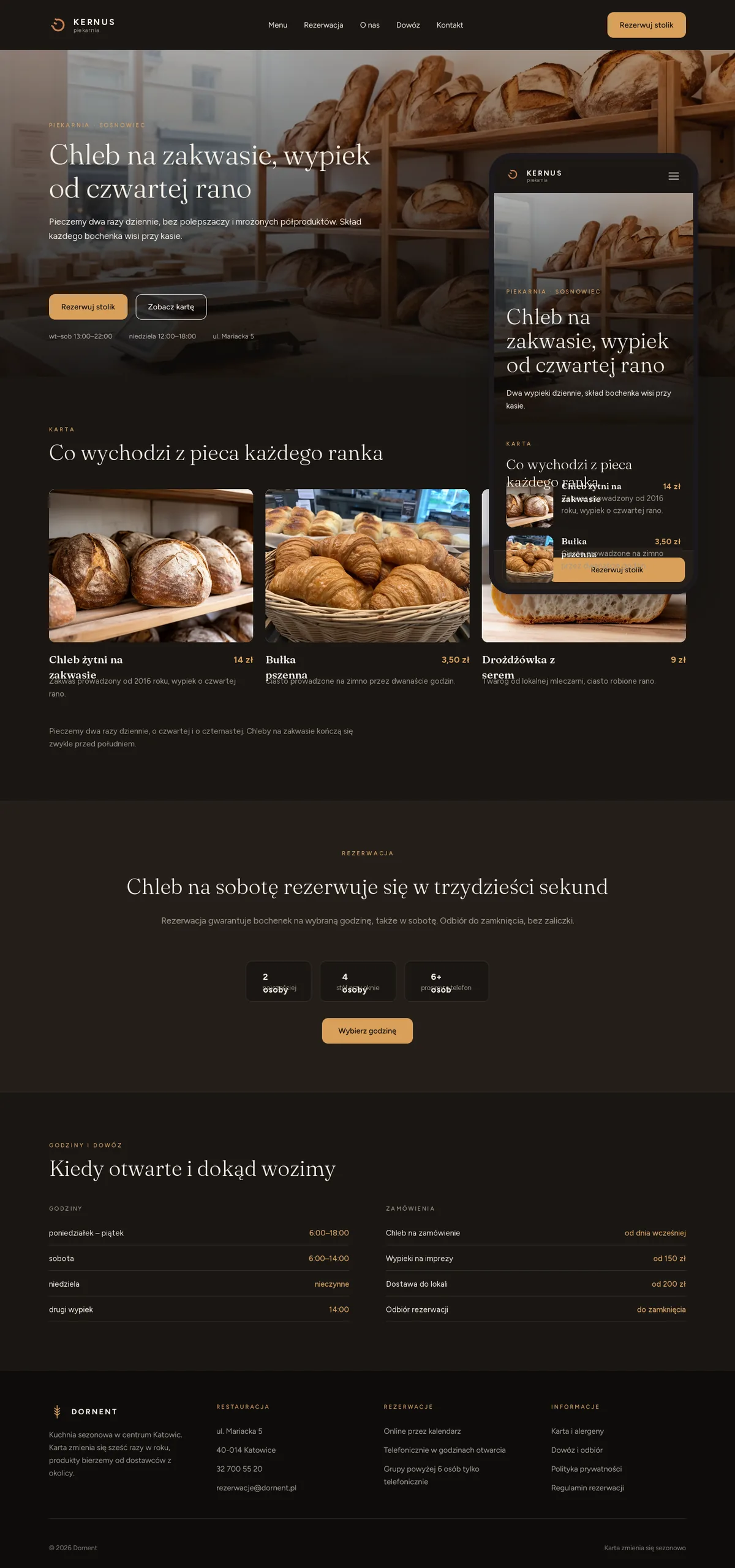 Projekt koncepcyjny strony internetowej – piekarni