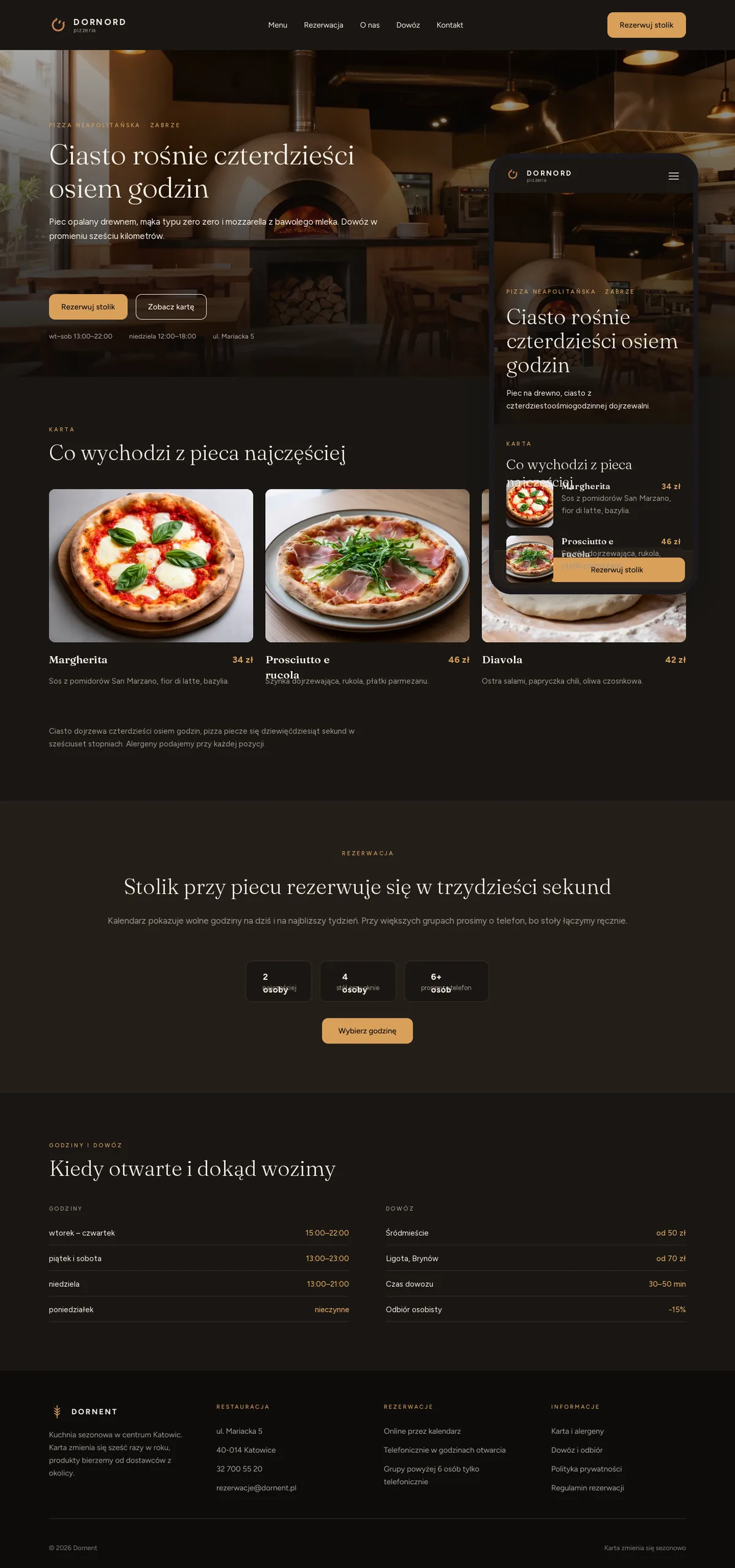 Projekt koncepcyjny strony internetowej – pizzerii