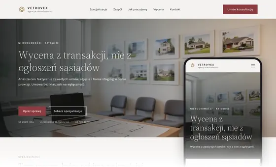 Projekt koncepcyjny strony - Agencja nieruchomości