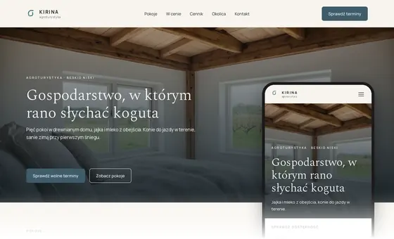 Projekt koncepcyjny strony - Agroturystyka