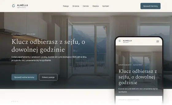 Projekt koncepcyjny strony - Apartamenty
