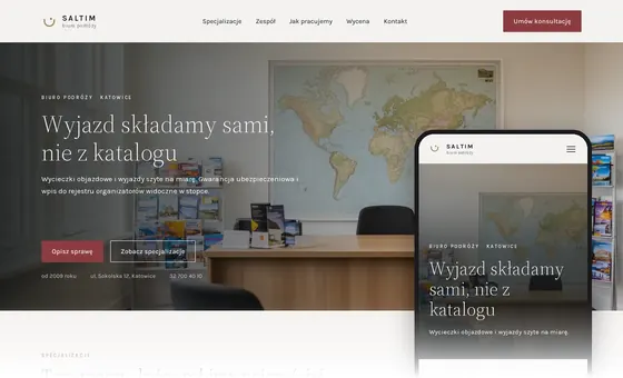 Projekt koncepcyjny strony - Biuro podróży