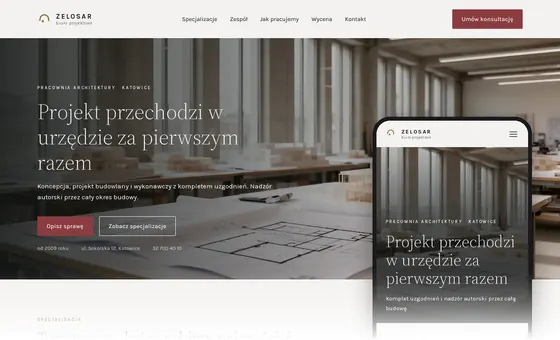 Projekt koncepcyjny strony - Biuro projektowe