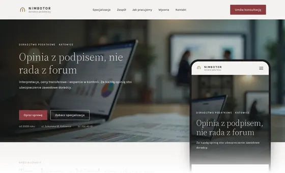 Projekt koncepcyjny strony - Doradca podatkowy