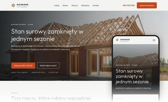 Projekt koncepcyjny strony - Firma budowlana