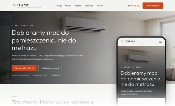 Projekt koncepcyjny strony - Profesjonalne Systemy Klimatyzacyjne