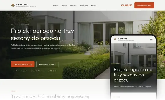 Projekt koncepcyjny strony - Profesjonalne Usługi Ogrodnicze