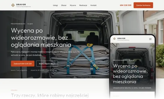 Projekt koncepcyjny strony - Firma przeprowadzkowa