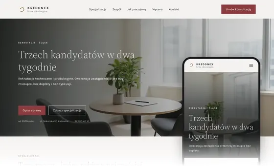 Projekt koncepcyjny strony - Firma rekrutacyjna