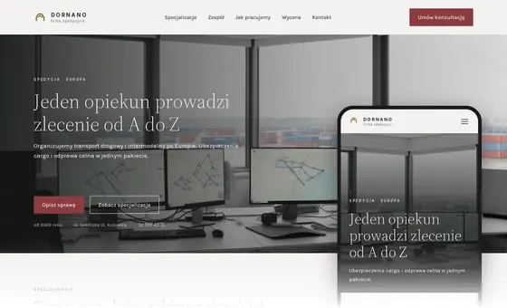 Projekt koncepcyjny strony - Firma spedycyjna