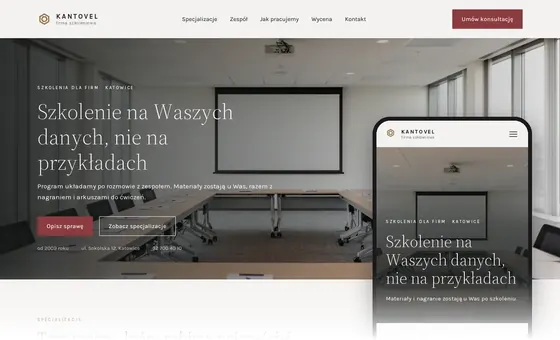 Projekt koncepcyjny strony - Firma szkoleniowa