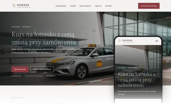 Projekt koncepcyjny strony - Firma taksówkarska