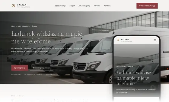 Projekt koncepcyjny strony - Firma transportowa