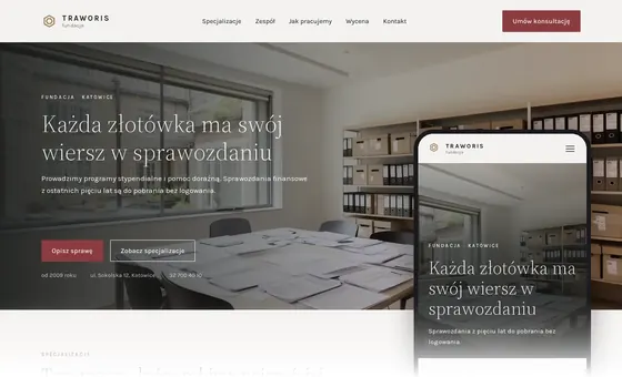 Projekt koncepcyjny strony - Fundacja