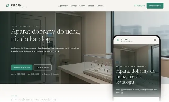 Projekt koncepcyjny strony - Gabinet audiologiczny