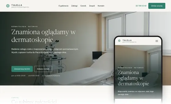 Projekt koncepcyjny strony - Gabinet Dermatologiczny