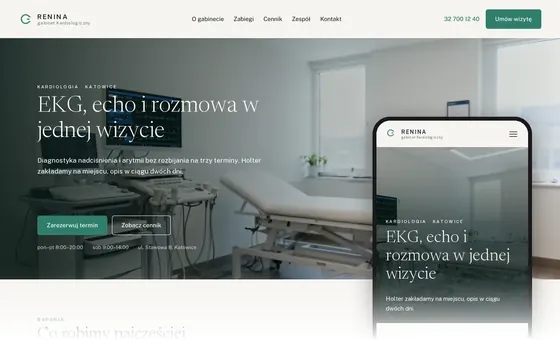 Projekt koncepcyjny strony - Gabinet Kardiologiczny