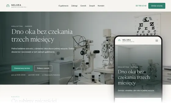 Projekt koncepcyjny strony - Gabinet Okulistyczny