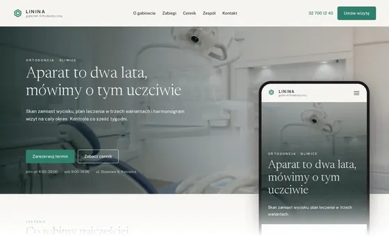 Projekt koncepcyjny strony - Gabinet Ortodontyczny