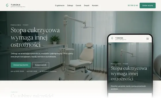 Projekt koncepcyjny strony - Gabinet podologiczny
