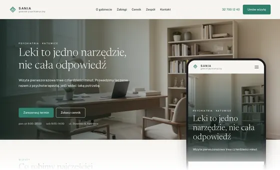 Projekt koncepcyjny strony - Gabinet psychiatryczny