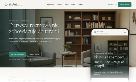 Projekt koncepcyjny strony - Gabinet psychologiczny