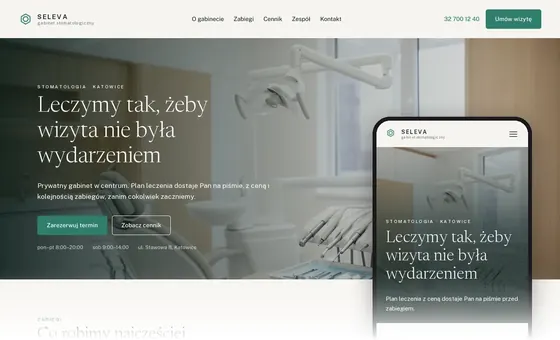 Projekt koncepcyjny strony - Gabinet stomatologiczny