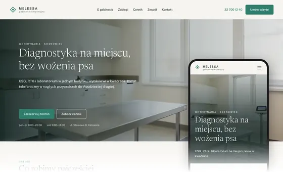 Projekt koncepcyjny strony - Gabinet weterynaryjny