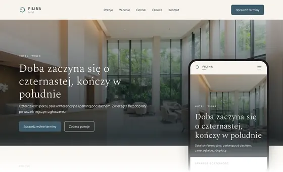 Projekt koncepcyjny strony - Hotel