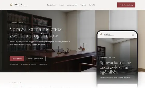 Projekt koncepcyjny strony - Kancelaria adwokacka