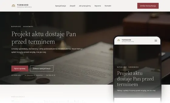 Projekt koncepcyjny strony - Kancelaria Notarialna