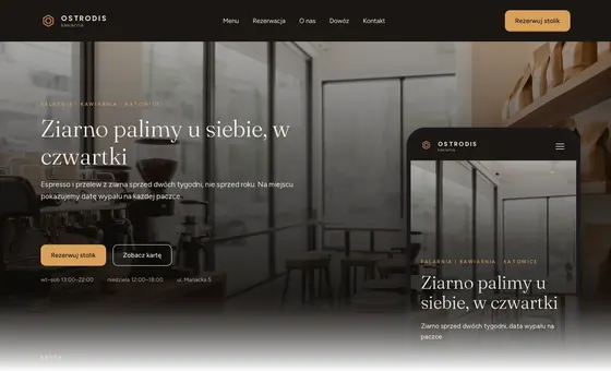 Projekt koncepcyjny strony - Kawiarnia