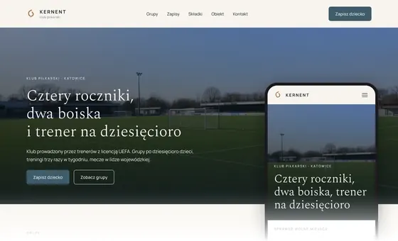 Projekt koncepcyjny strony - Klub Sportowy