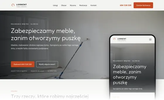 Projekt koncepcyjny strony - Malarz pokojowy