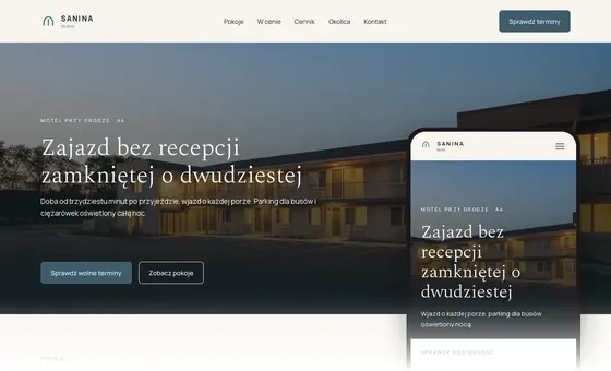 Projekt koncepcyjny strony - Motel