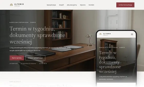 Projekt koncepcyjny strony - Notariusz