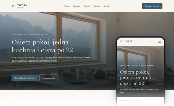 Projekt koncepcyjny strony - Pensjonat