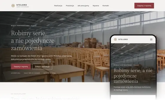 Projekt koncepcyjny strony - Producent Mebli
