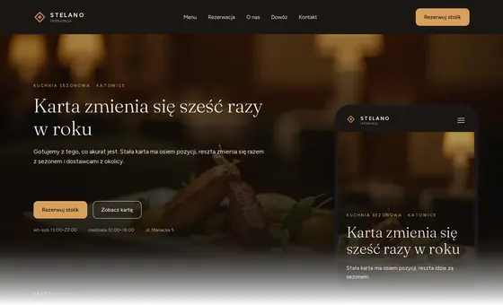 Projekt koncepcyjny strony - Restauracja