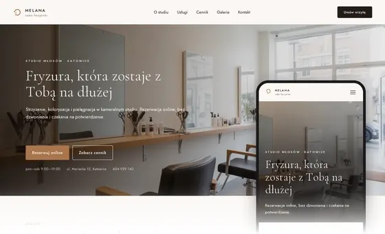 Projekt koncepcyjny strony - Salon fryzjerski