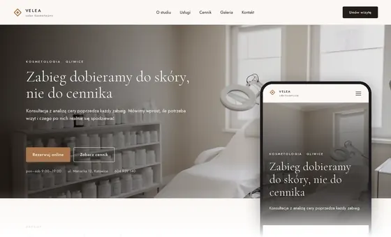 Projekt koncepcyjny strony - Salon Kosmetyczny