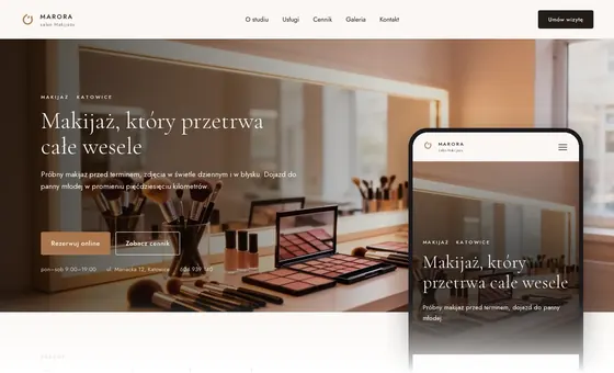 Projekt koncepcyjny strony - Salon Makijażu