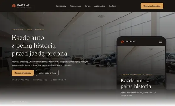Projekt koncepcyjny strony - Salon samochodowy