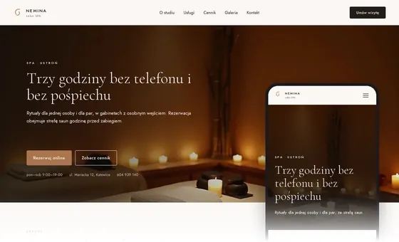 Projekt koncepcyjny strony - Salon SPA