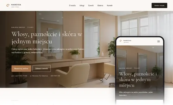 Projekt koncepcyjny strony - Salon Urody