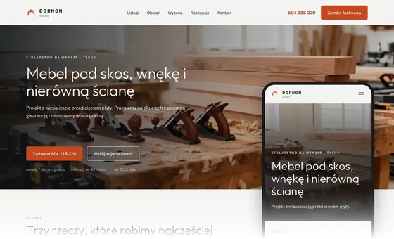 Projekt koncepcyjny strony - Stolarz